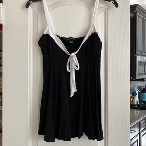Black with white trim tank top